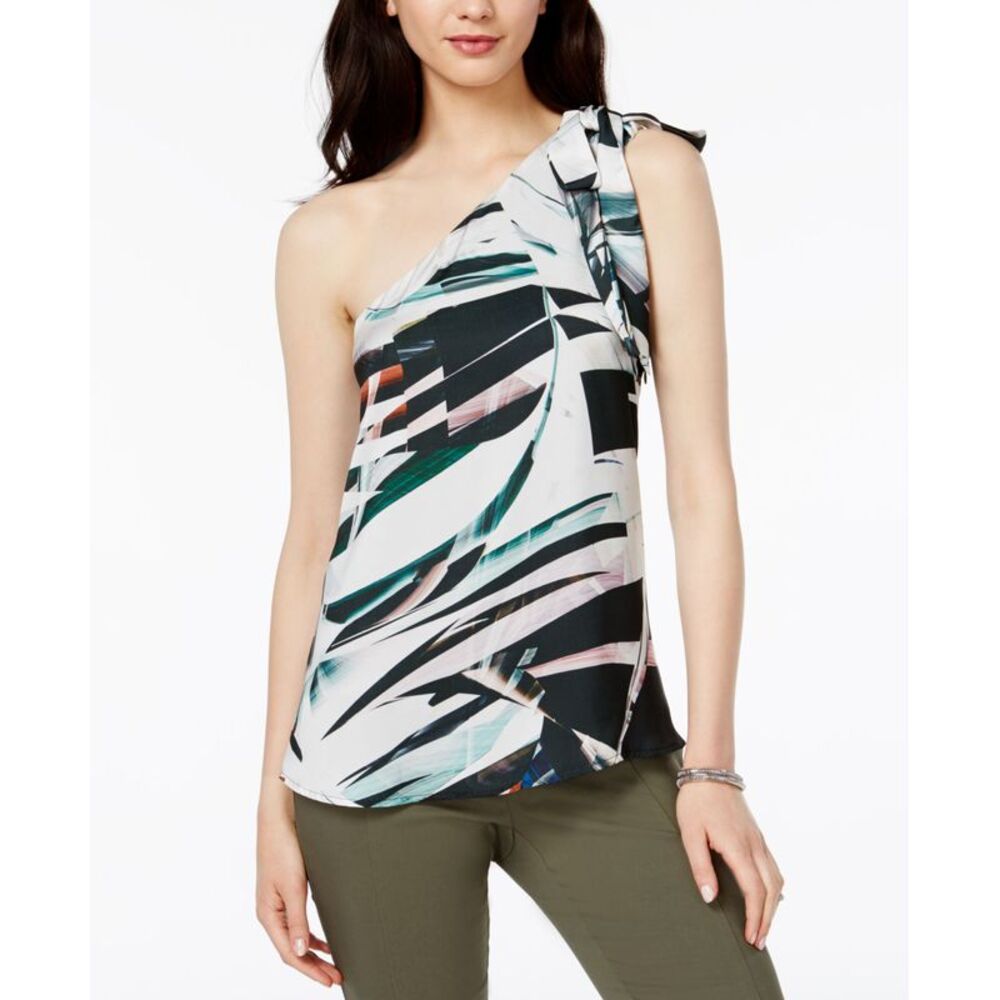 Bar III Printed One Shoulder Top